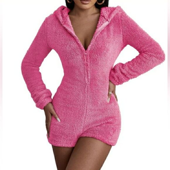 SHEIN Fuzzy Romper - Picture 1 of 6